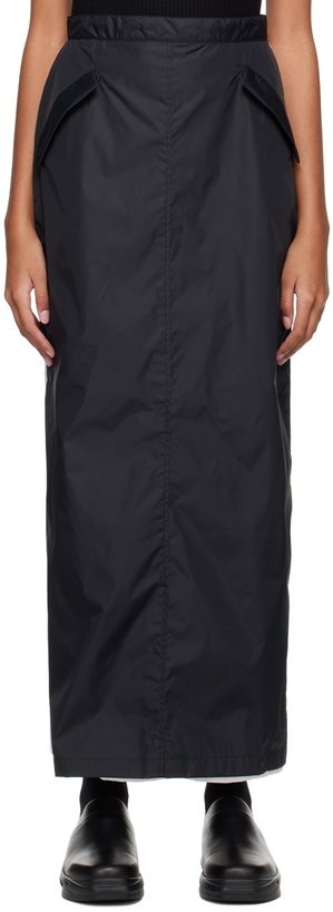 Photo: SPENCER BADU Black Layered Midi Skirt