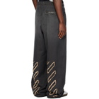 Off-White Gray Distressed Diag Slouchy Sweatpants
