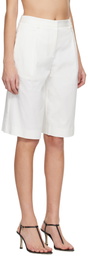 Matteau White Long Chino Shorts