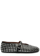 Alaïa Crystal-embellished Leather Ballet Flats Black