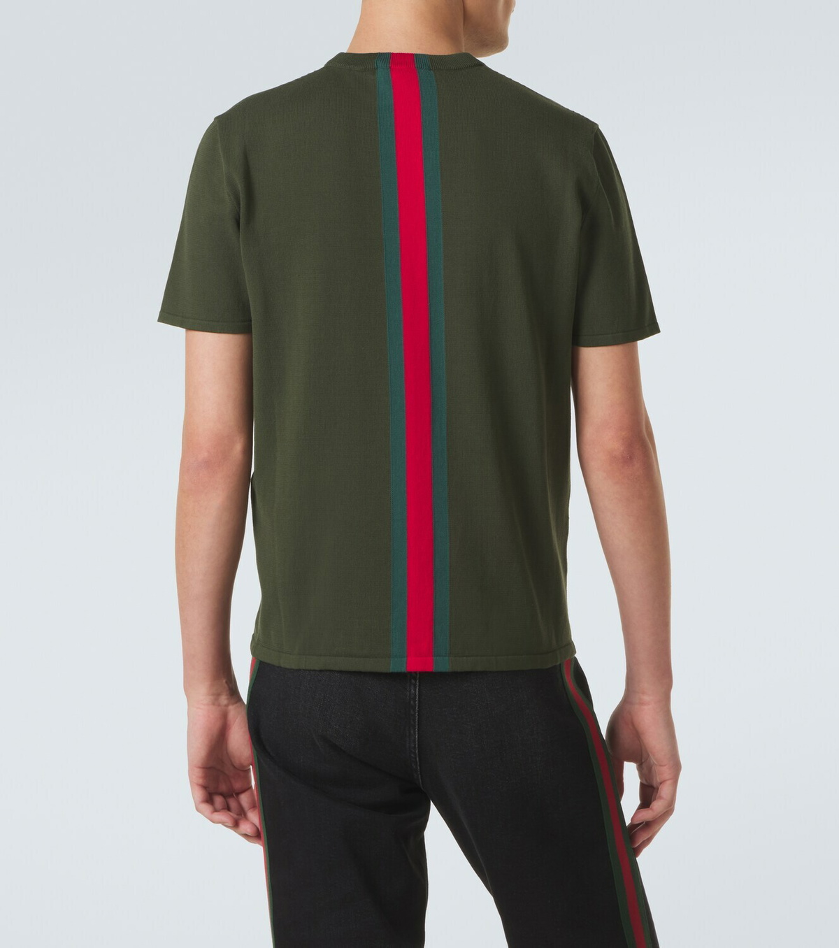 Gucci Web Stripe knitted cotton T-shirt
