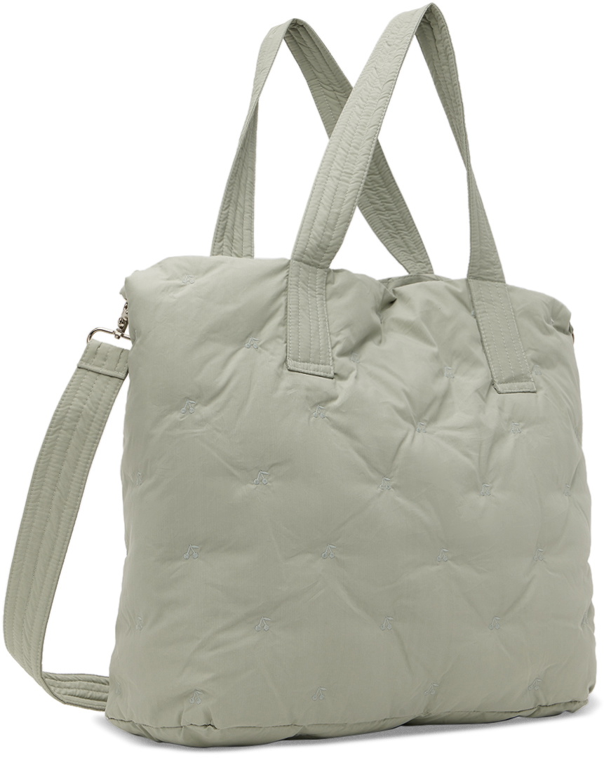 Bonpoint Taupe Embroidered Diaper Tote Bonpoint