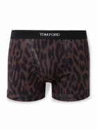 TOM FORD - Cheetah-Print Stretch-Cotton Boxer Briefs - Brown