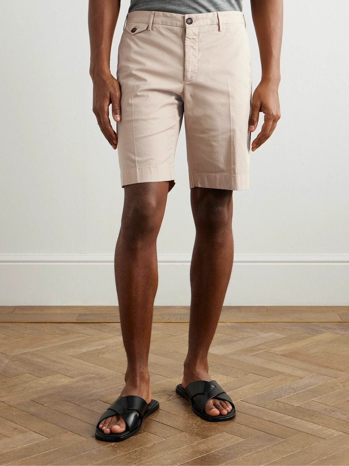 Incotex - Venezia 1951 Slim-Fit Straight-Leg Cotton-Blend Bermuda Shorts - Neutrals