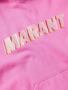 Isabel Marant - Flash Logo-Print Cotton-Blend Jersey Hoodie - Pink