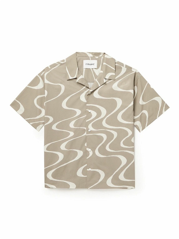 Photo: FRAME - Camp-Collar Printed Organic Cotton Shirt - Neutrals
