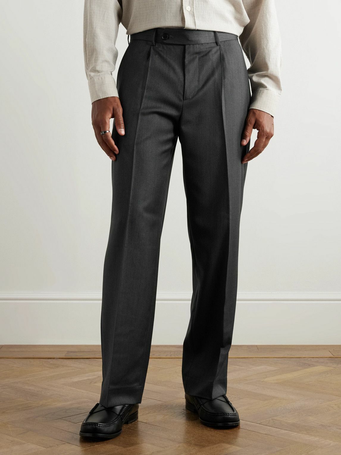 mfpen スラックス mfpen - Service Pleated Wool Trousers - Gray mfpen