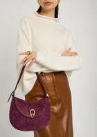 Savette Tondo Small Suede Shoulder bag - Plum - One Size