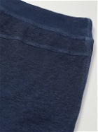 120% - Straight-Leg Stretch Linen and Cotton-Blend Sweatpants - Blue