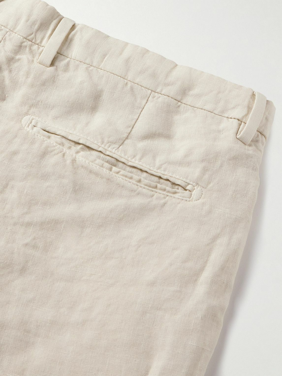 Boglioli - Straight-Leg Pleated Linen Shorts - Neutrals