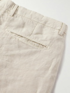 Boglioli - Straight-Leg Pleated Linen Shorts - Neutrals