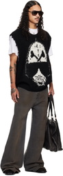 LU'U DAN Black Oversized Sweater Vest