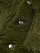 Rick Owens - Leather-Trimmed Calf Hair Overshirt - Green