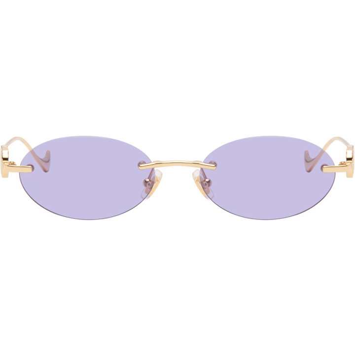 Photo: Valentino Gold Geometric Metal Sunglasses