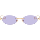 Valentino Gold Geometric Metal Sunglasses