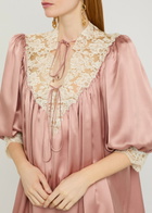 Chloe Lace and Silk Mini Dress Light Pink