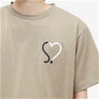 SOPHNET. Men's Heart T-Shirt in Beige