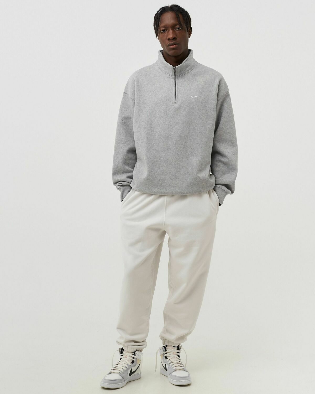 Nike Solo Swoosh 1/4 Zip Top Grey Half Zips