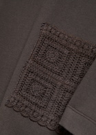 Che Inigo Crochet-trimmed Cotton T-shirt Dark Brown