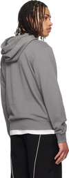 Hugo Gray Cotton Terry Contrast Logo Hoodie