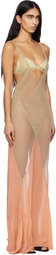 The Attico Beige & Pink Maxi Dress
