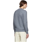 Ermenegildo Zegna Blue and Grey Cashmere and Silk Sweater