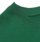 AMI - Logo-Appliquéd Organic Cotton-Jersey T-Shirt - Green