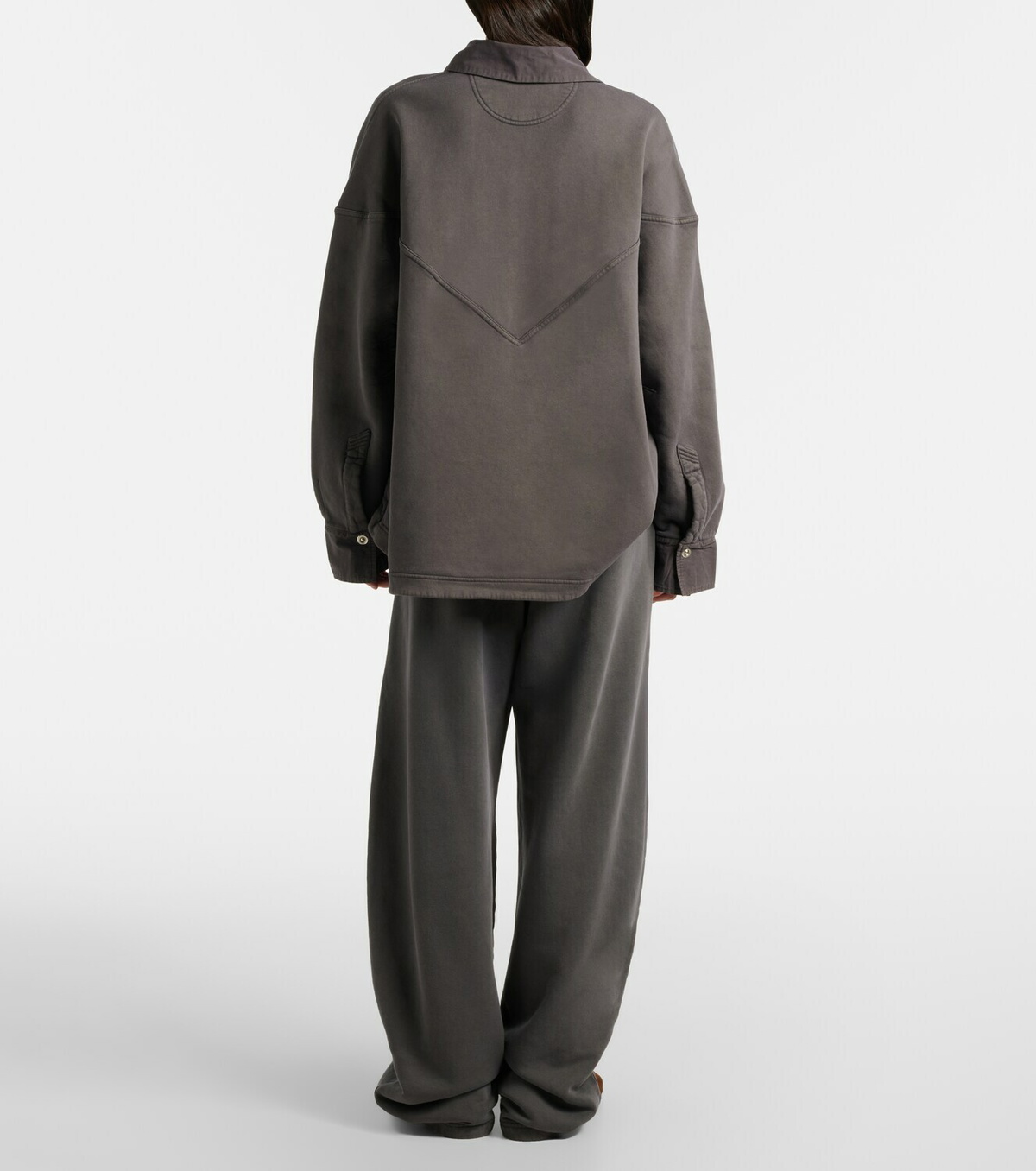 The Attico Cotton jersey barrel-leg sweatpants