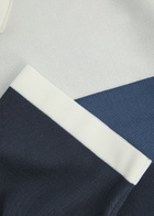 Raith Campi Colour Block Fine-knit Polo Shirt Navy