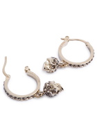 Alexander Mcqueen Skull Crystal-embellished Hoop Earrings - Gold - One Size