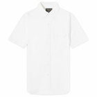 Beams Plus Men's Button Down Short Sleeve Oxford Shirt in White