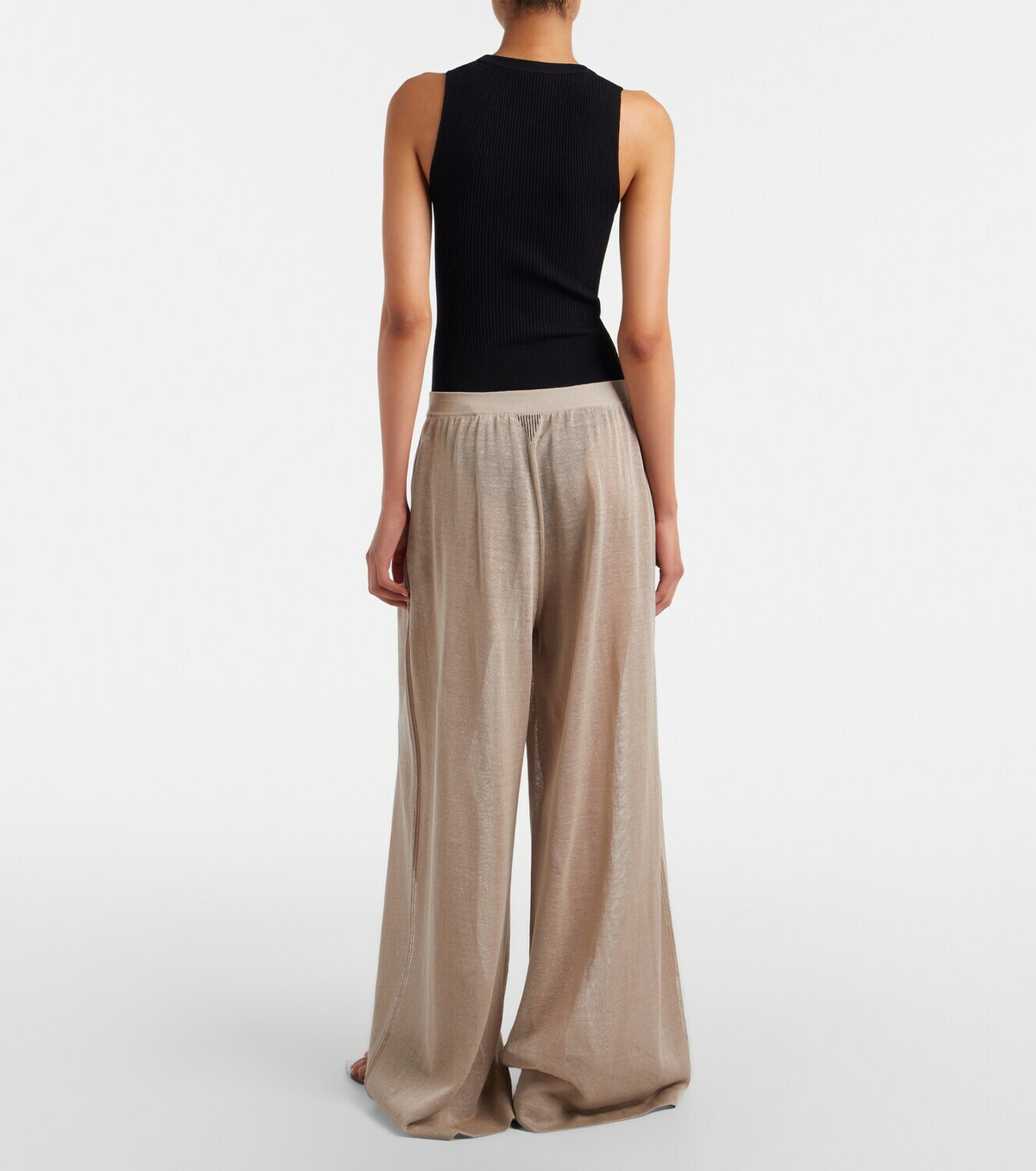 Alaïa Linen and silk wide-leg pants