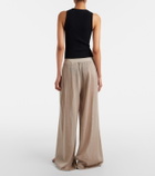 Alaïa Linen and silk wide-leg pants