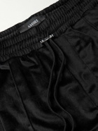 AMIRI - Slim-Fit Logo-Appliquéd Velvet Drawstring Track Pants - Black