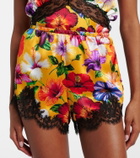 Dolce&Gabbana Floral silk-blend satin shorts