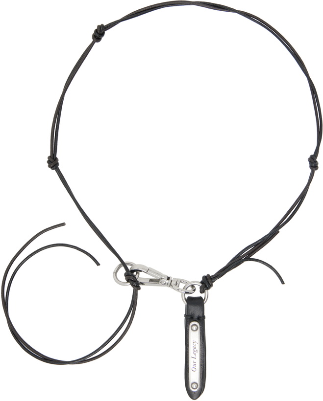 Our Legacy Black 3 CM Crack Leather Choker Our Legacy