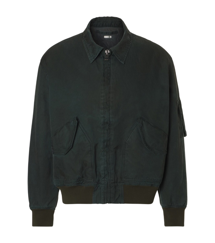 Photo: A.Presse Vintage silk and cotton bomber jacket