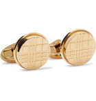 Burberry - Checked Gold-Tone Cufflinks - Men - Gold