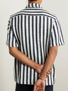 NN07 - Julio Camp-Collar Striped Cotton-Blend Bouclé Shirt - White