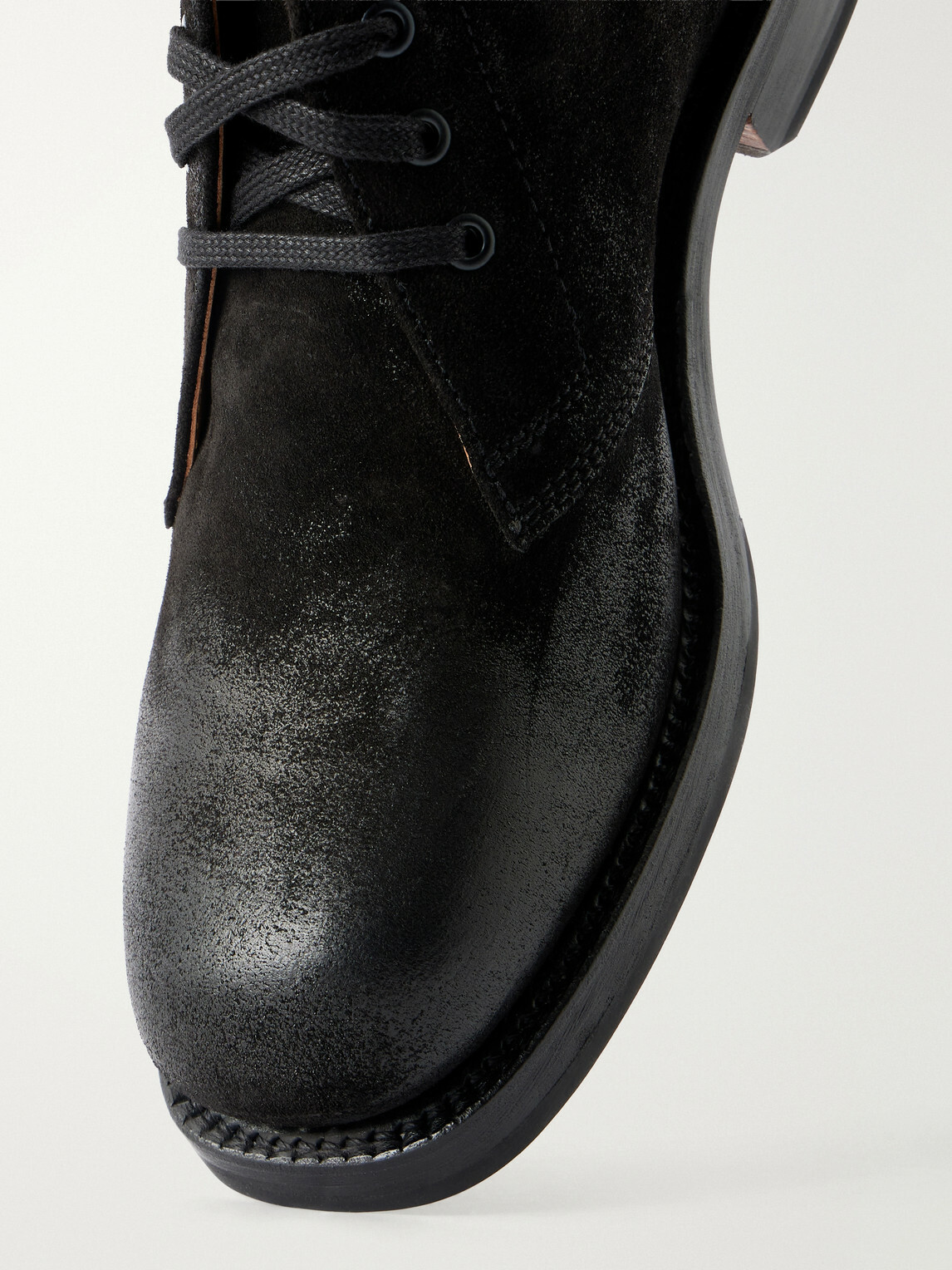 Grenson - Rory Burnished-Suede Lace-Up Boots - Black