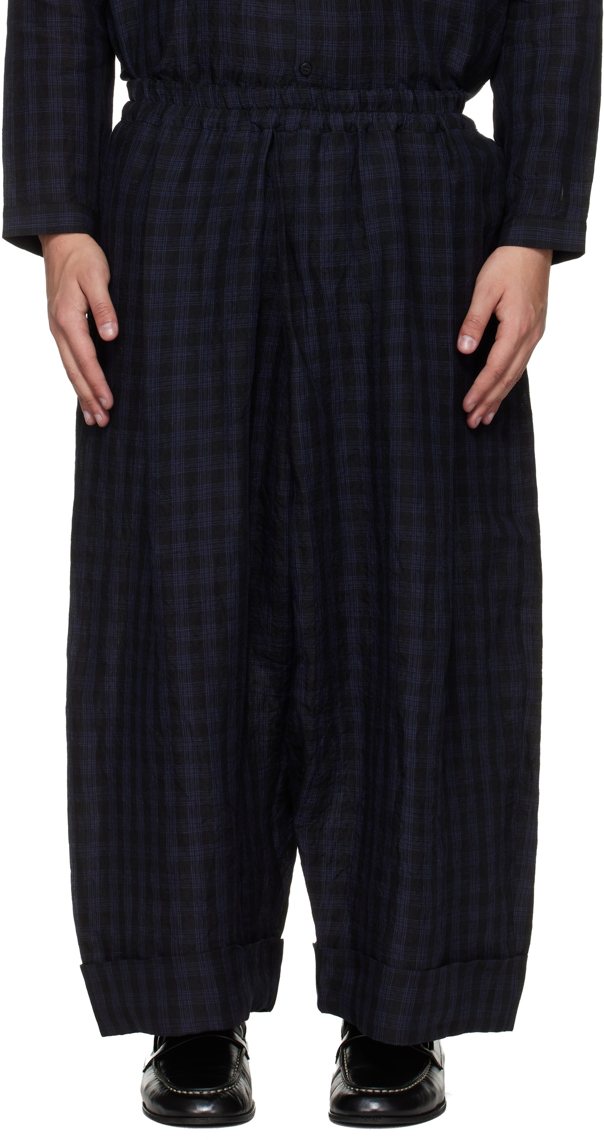 Toogood Black & Blue 'The Baker' Trousers