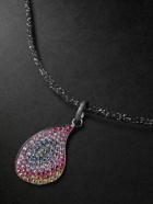 Carolina Bucci - Superstellar Rainbow Blackened Gold, Multi-Stone Lurex Pendant Necklace
