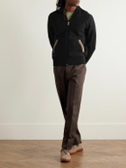 Paul Smith - Stripe-Trimmed Wool Zip-Up Cardigan - Black