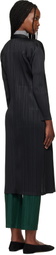 PLEATS PLEASE ISSEY MIYAKE Black Facade Coat