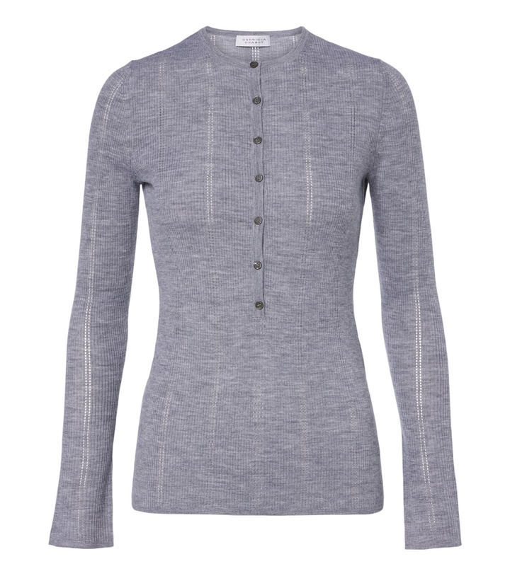 Photo: Gabriela Hearst Olea pointelle wool Henley shirt