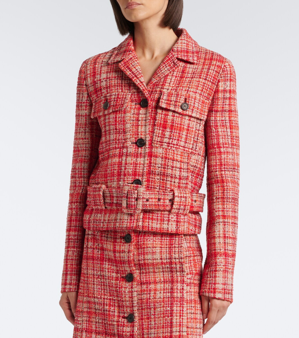 Prada Wool, cotton, and silk tweed jacket
