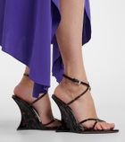 Paris Texas Nina printed patent leather wedge sandals
