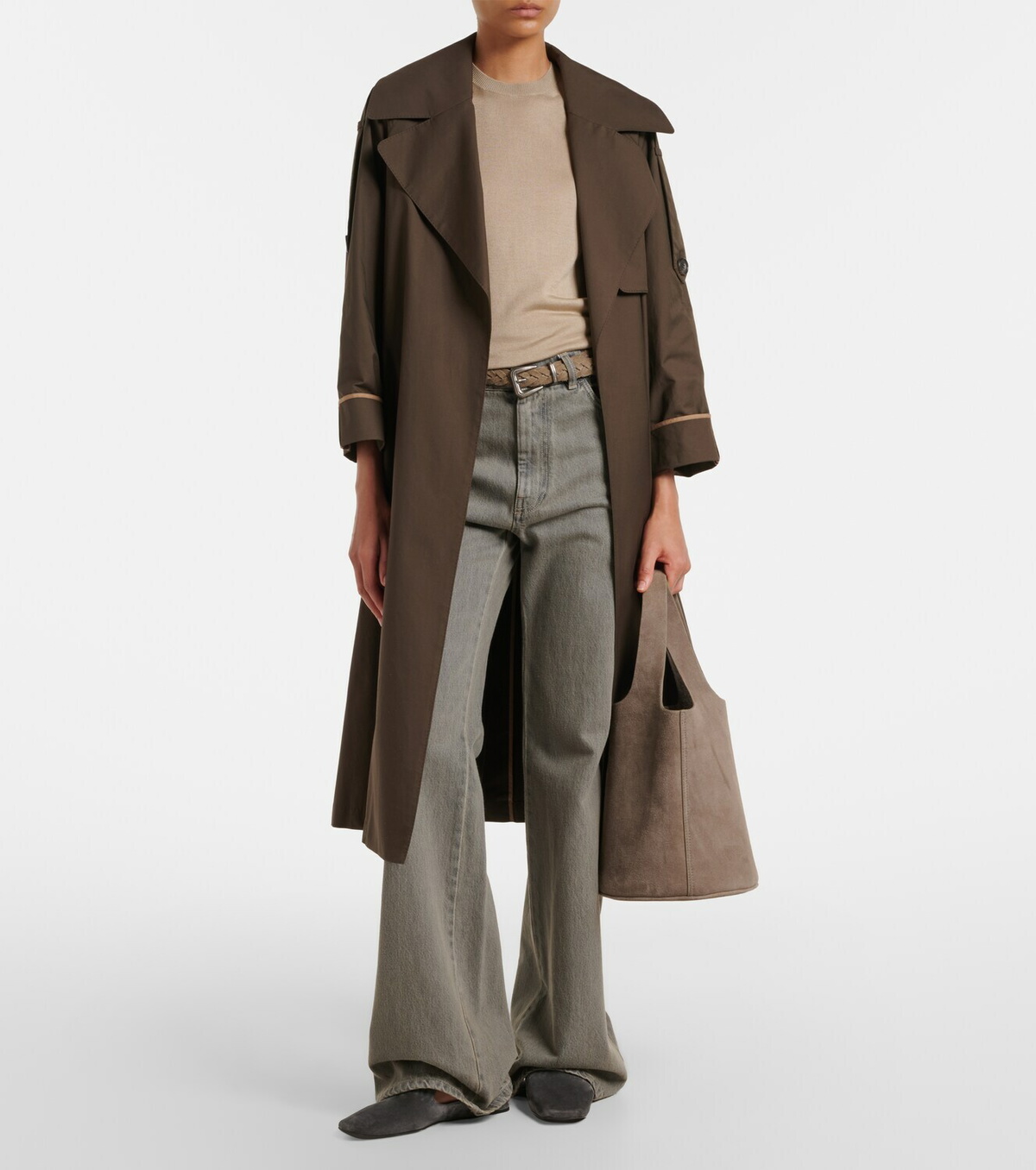 Max Mara Logo suede mules