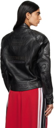 VETEMENTS Black Pro Racing Leather Jacket