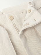 Stòffa - Straight-Leg Belted Cotton-Twill Trousers - Neutrals